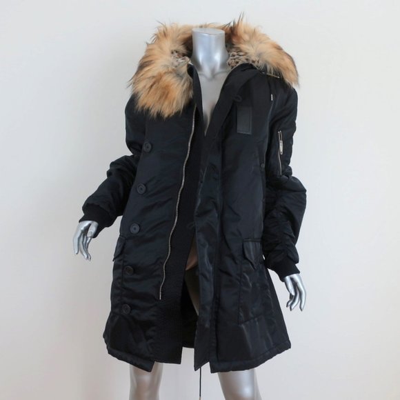 The Kooples Jackets & Blazers - The Kooples Oversized Hooded Parka Black Size 2